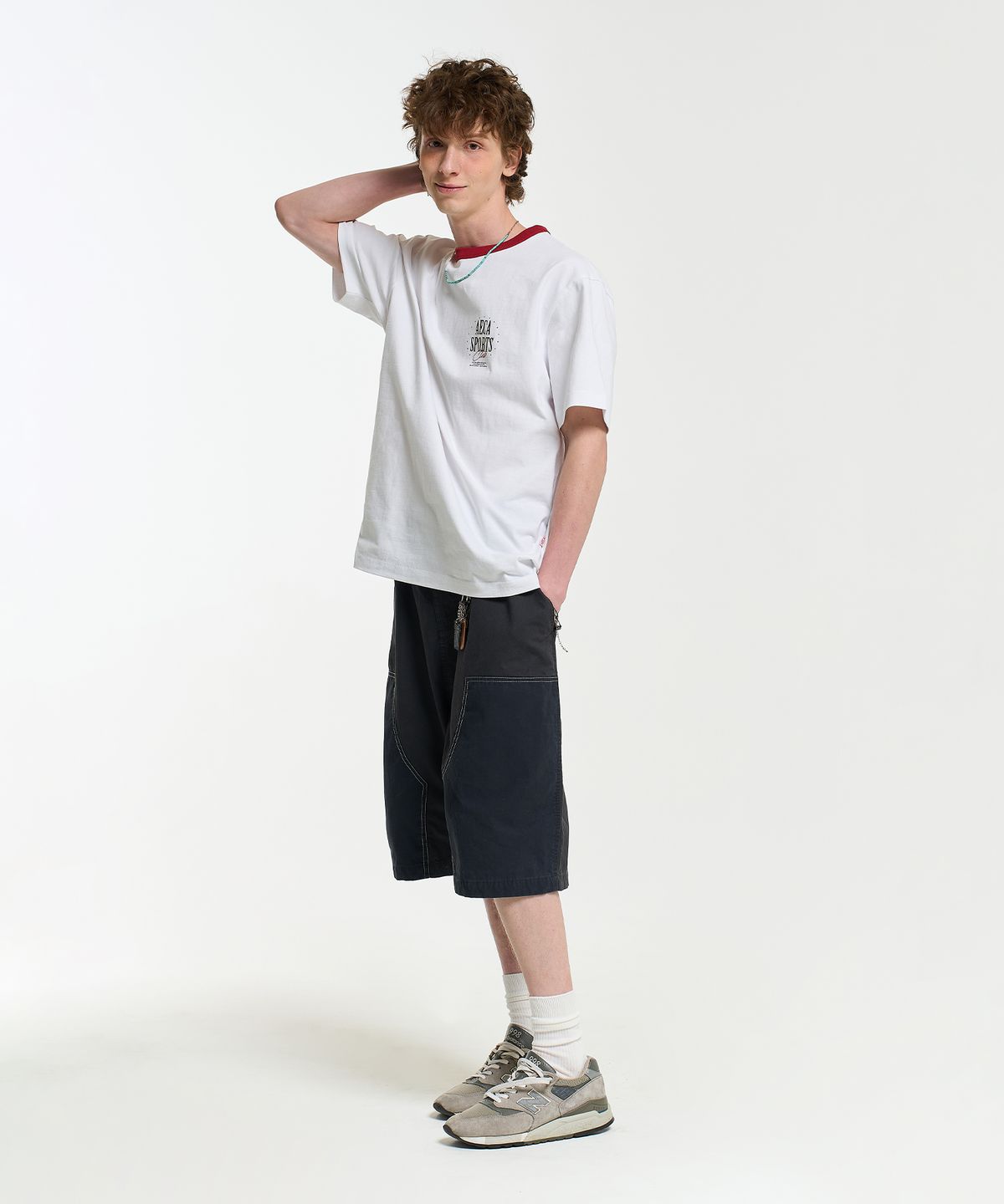 에이카화이트(AECA) SPORTS CLUB RINGER HALF SLEEVE TEE-WHITE