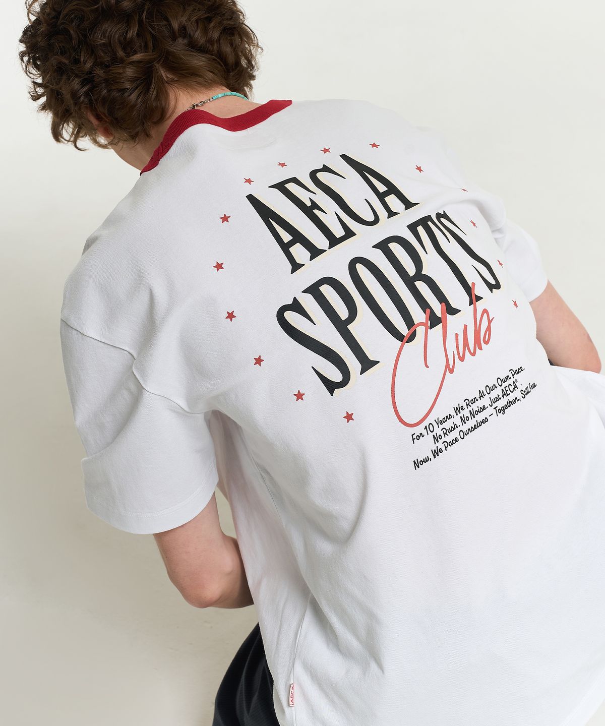 에이카화이트(AECA) SPORTS CLUB RINGER HALF SLEEVE TEE-WHITE
