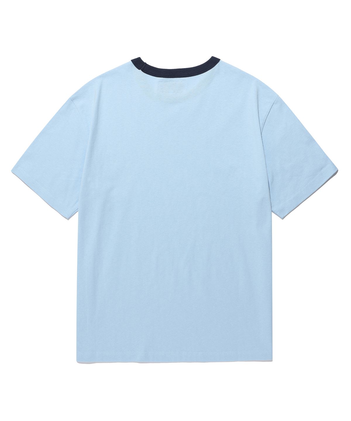 에이카화이트(AECA) AECA OVAL EMBLEM GRAPHIC RINGER HALF SLEEVE TEE-SKY BLUE
