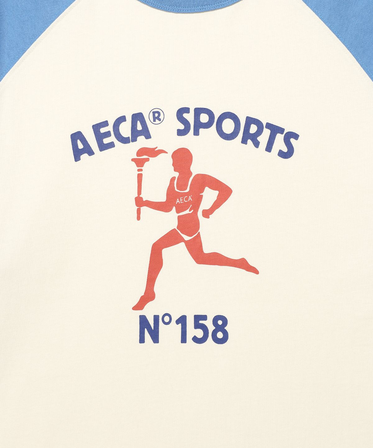 에이카화이트(AECA) RAGLAN COLOR BLOCK RUNNER HALF SLEEVE TEE-IVORY