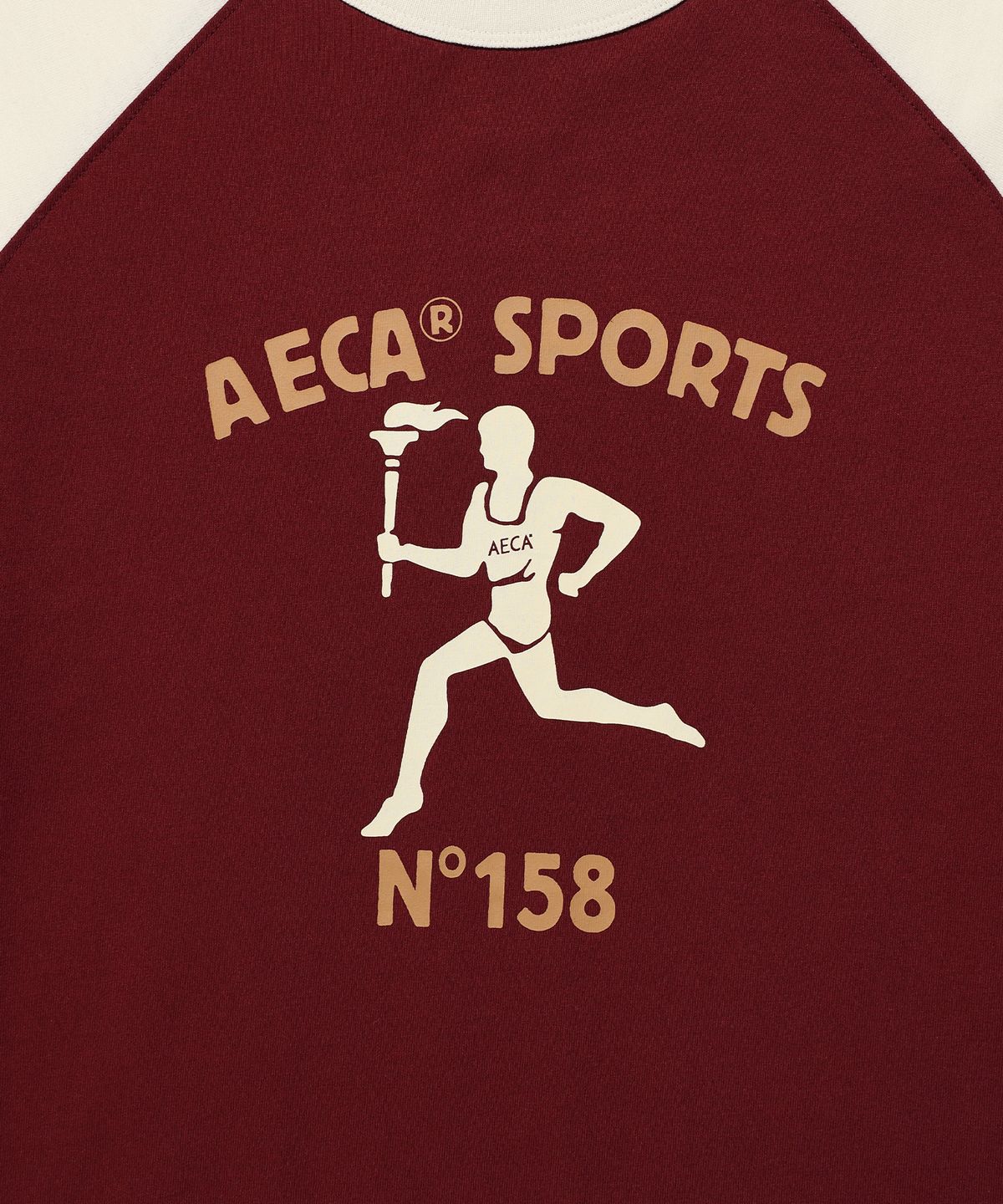 에이카화이트(AECA) RAGLAN COLOR BLOCK RUNNER HALF SLEEVE TEE-BURGUNDY