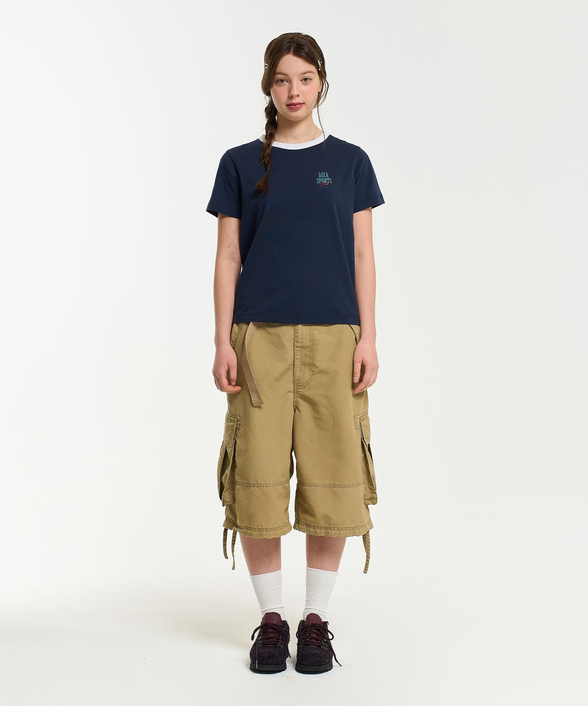 에이카화이트(AECA) RIPSTOP WASHING CARGO SHORTS-BEIGE