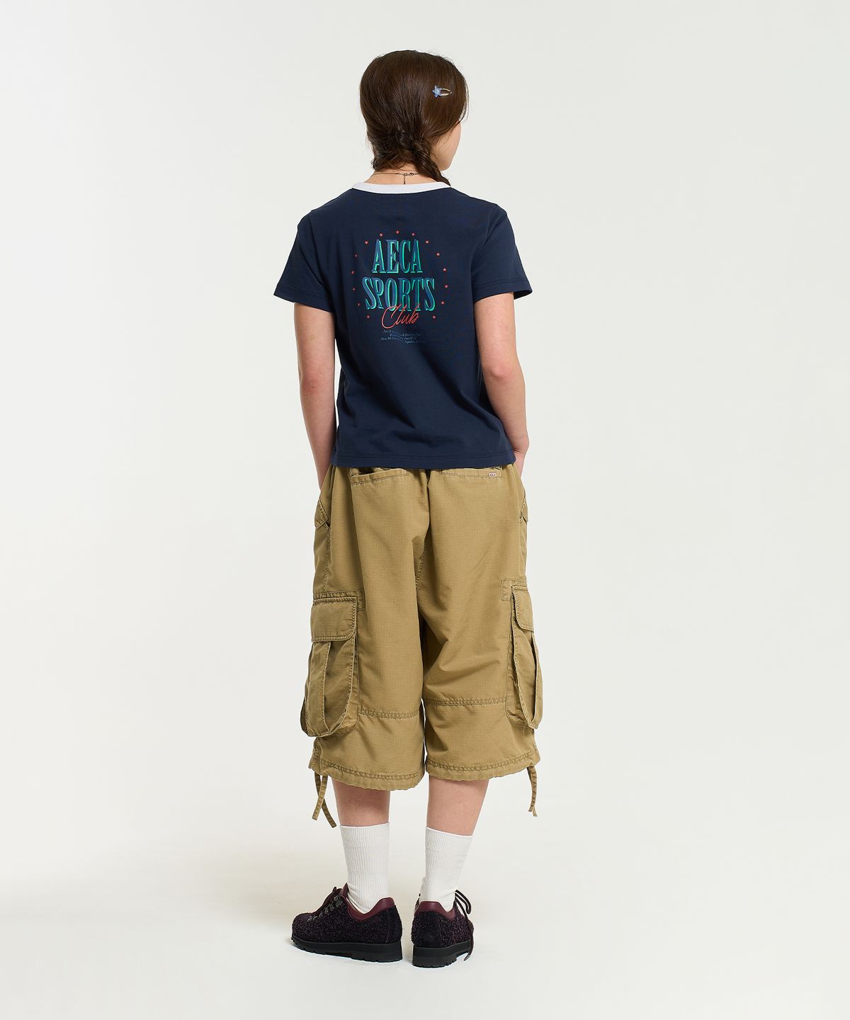 에이카화이트(AECA) RIPSTOP WASHING CARGO SHORTS-BEIGE