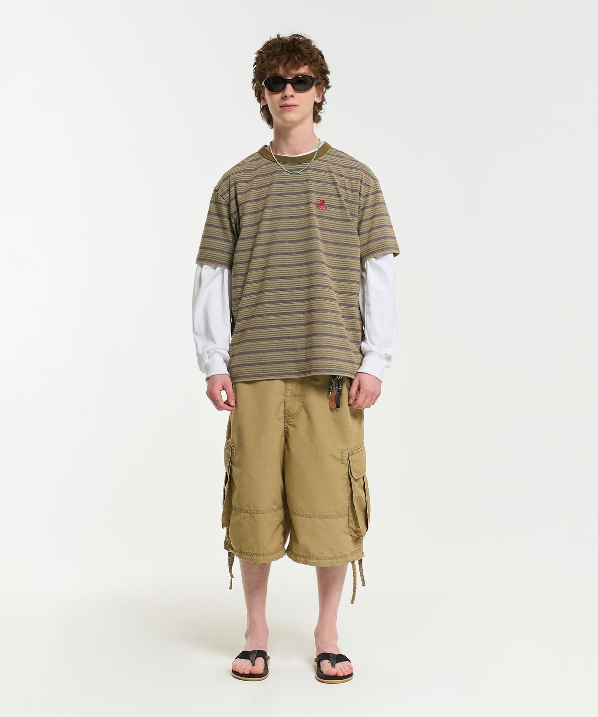 에이카화이트(AECA) RIPSTOP WASHING CARGO SHORTS-BEIGE