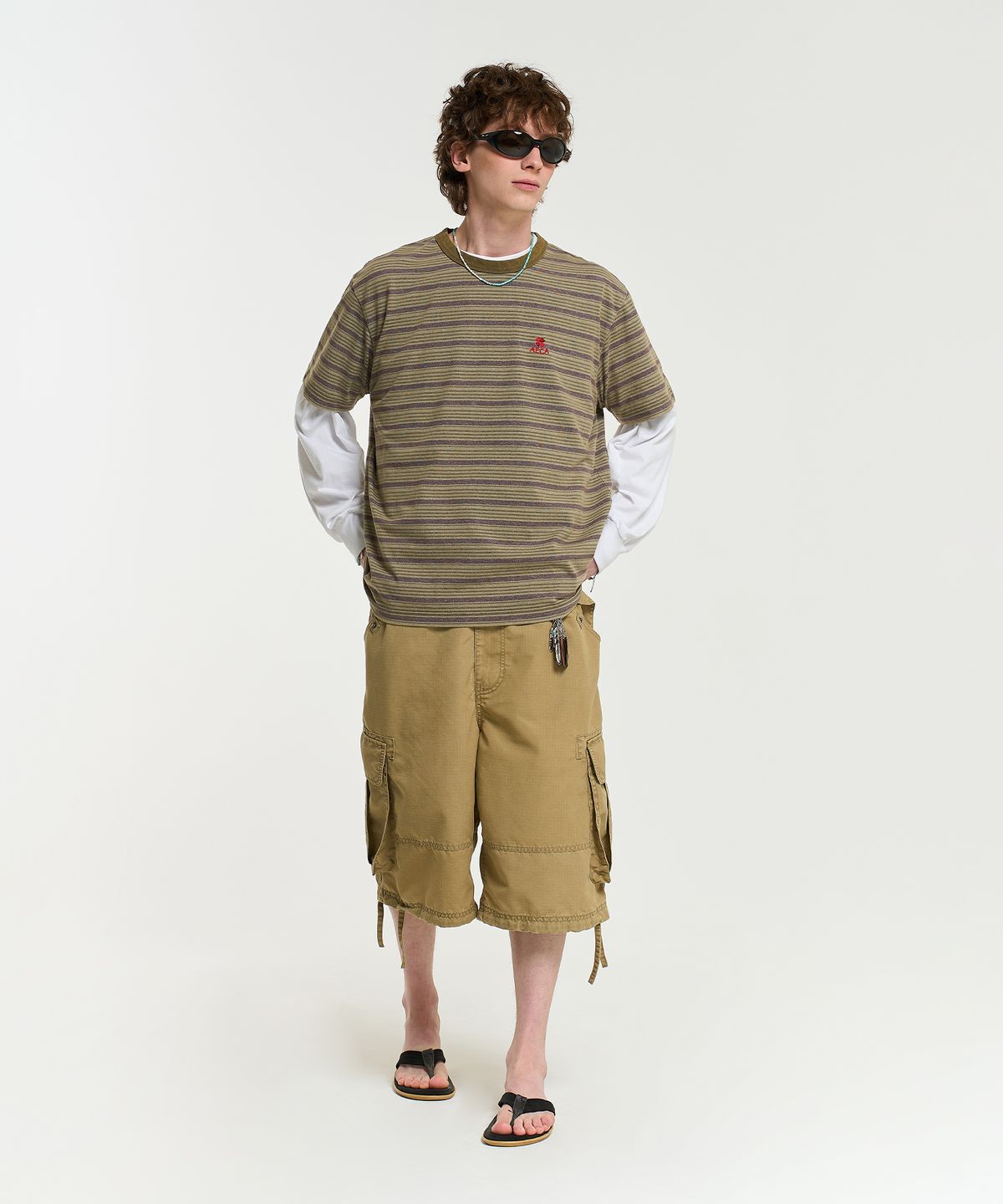 에이카화이트(AECA) RIPSTOP WASHING CARGO SHORTS-BEIGE