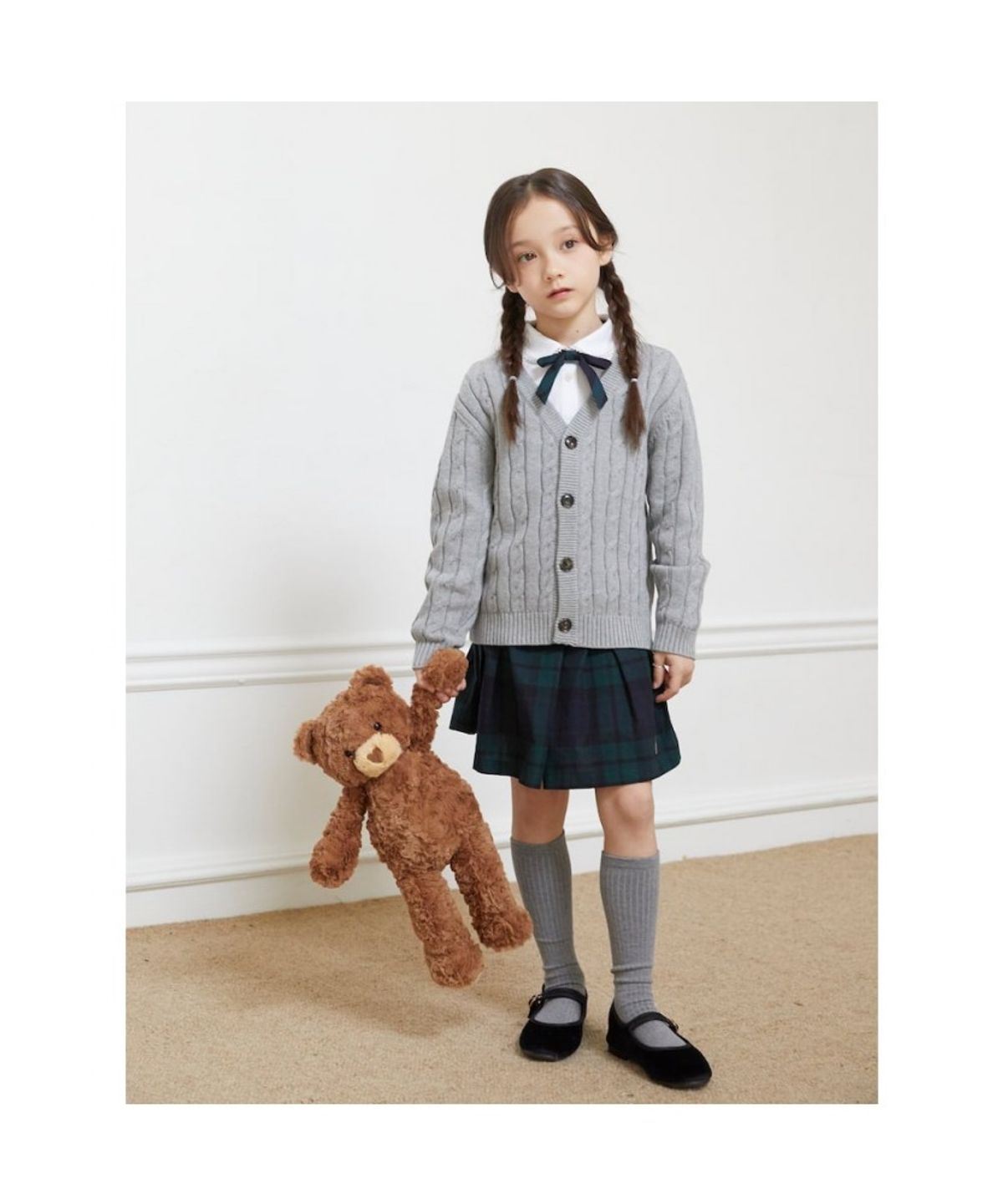 빈폴 키즈(BEANPOLE KIDS) 플리츠 체크 스커트  그린 (BI6127G03M)