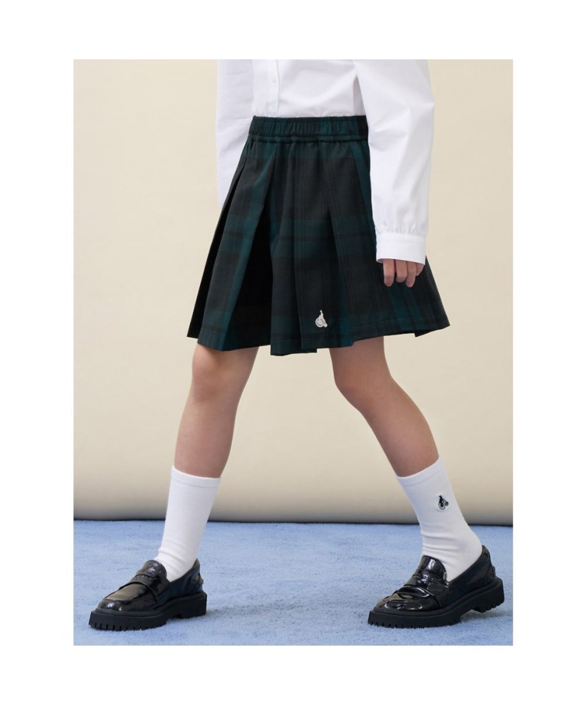 빈폴 키즈(BEANPOLE KIDS) 플리츠 체크 스커트  그린 (BI6127G03M)