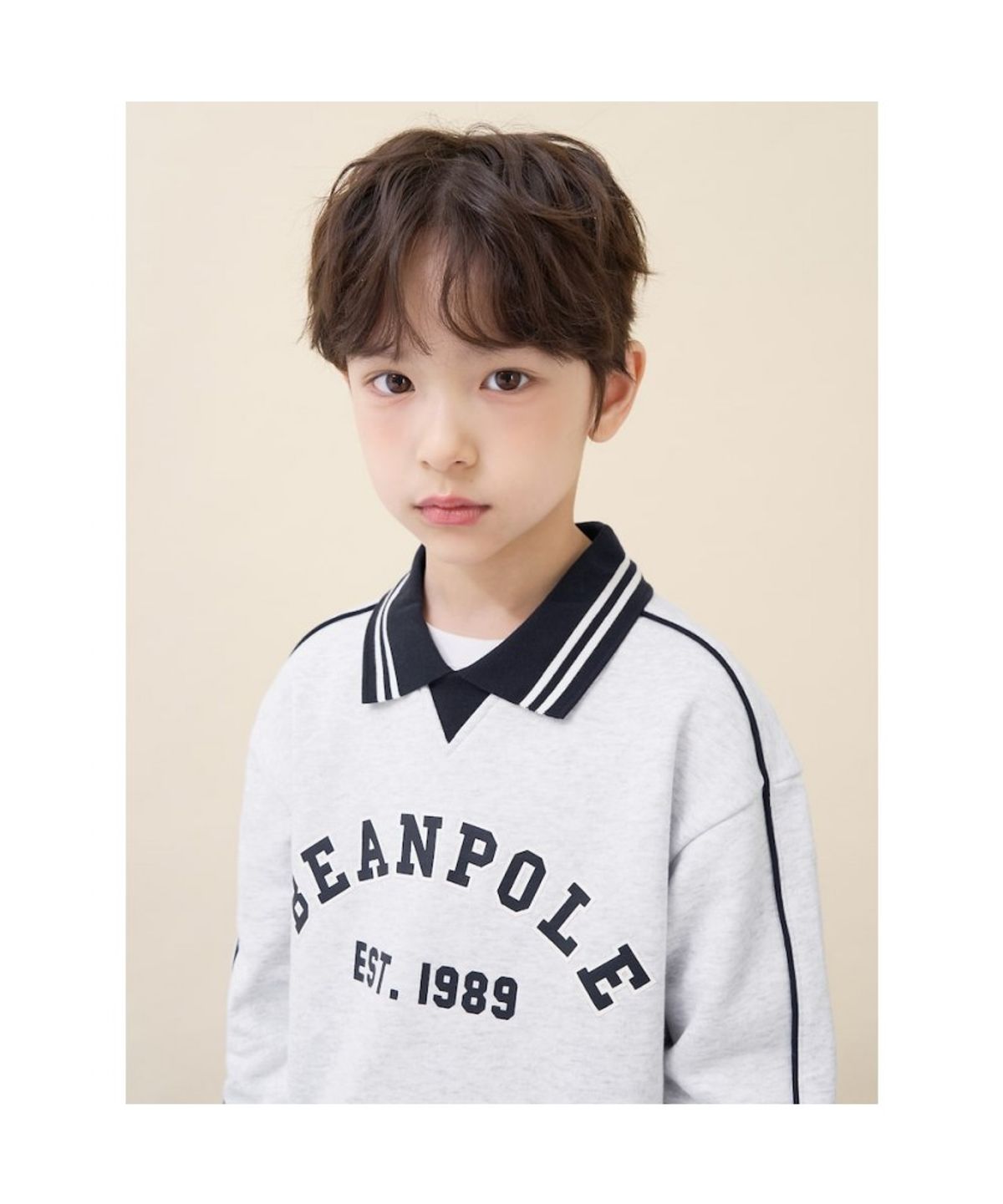 빈폴 키즈(BEANPOLE KIDS) 파이핑 포인트 상하세트  라이트 그레이 (BI6141U072)