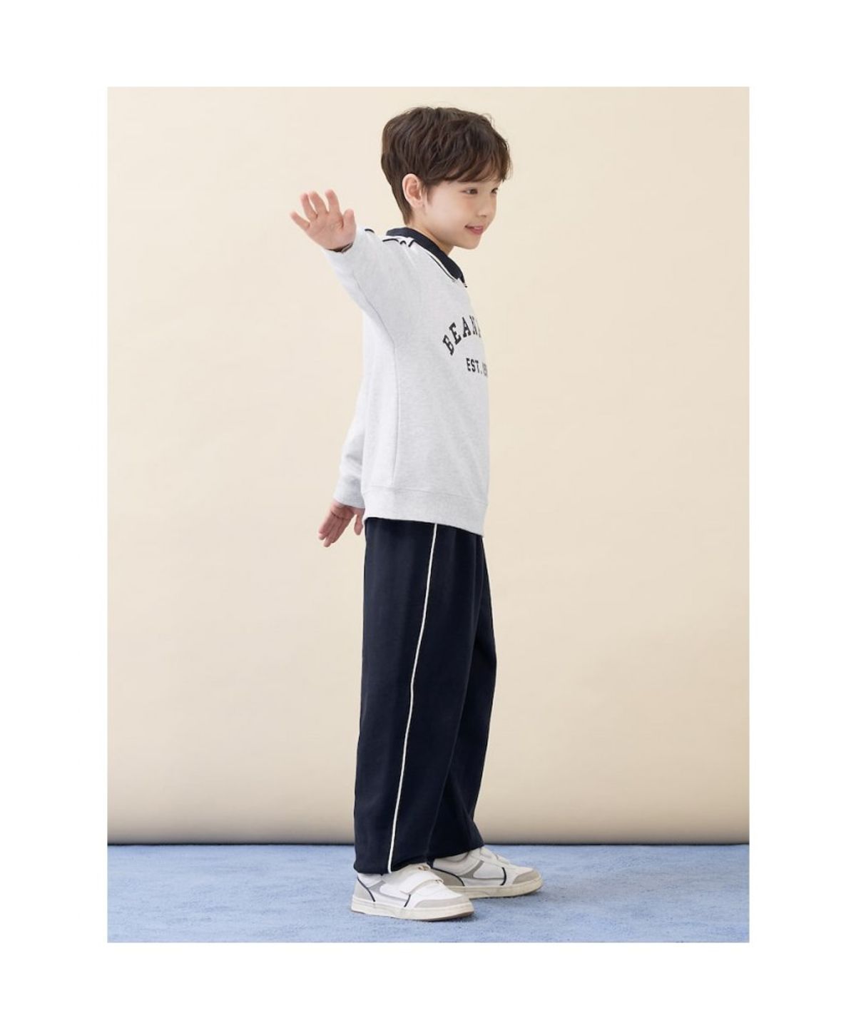 빈폴 키즈(BEANPOLE KIDS) 파이핑 포인트 상하세트  라이트 그레이 (BI6141U072)