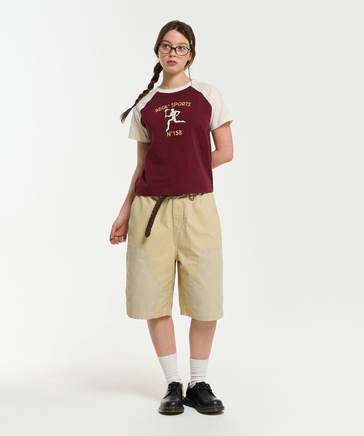 에이카화이트(AECA) DOUBLE KNEE WASHING SHORTS-BEIGE