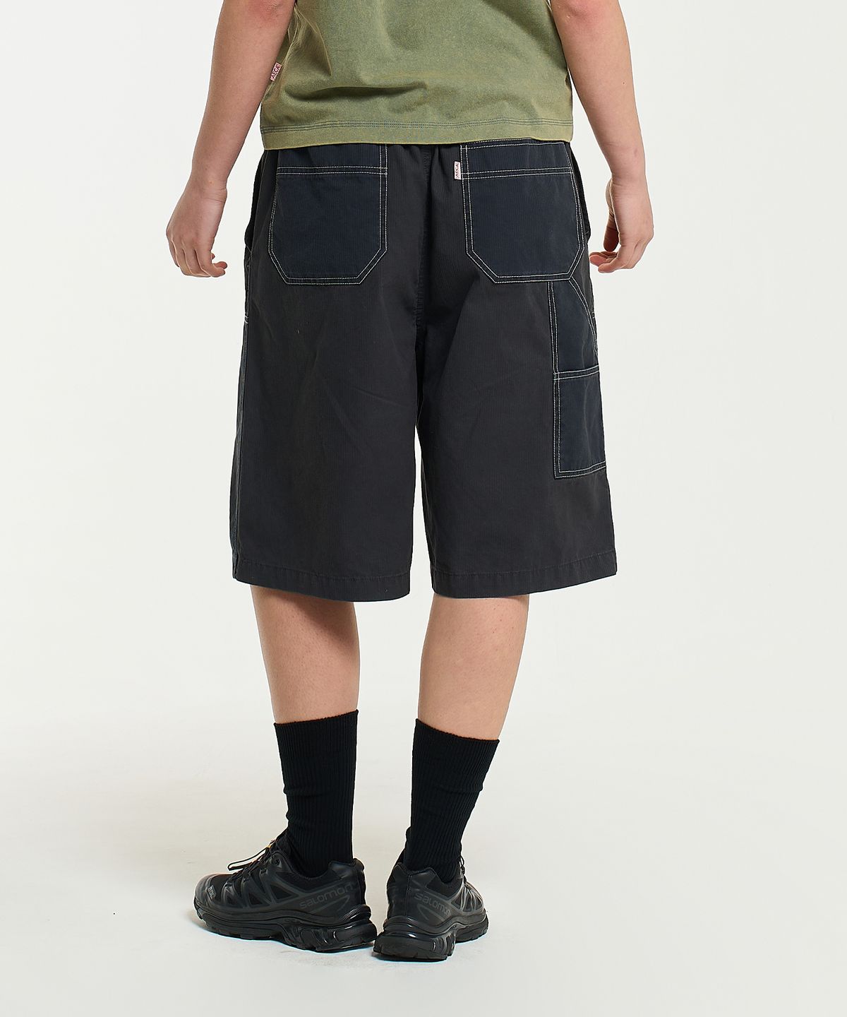 에이카화이트(AECA) DOUBLE KNEE WASHING SHORTS-CHARCOAL