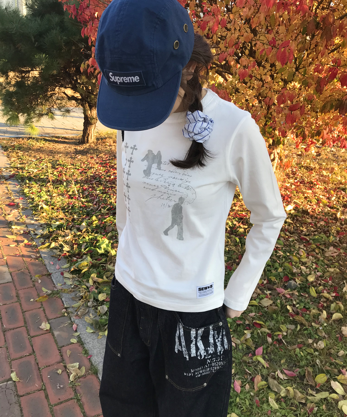 쏘비(SEW-B) 세미크롭 walking 긴팔티