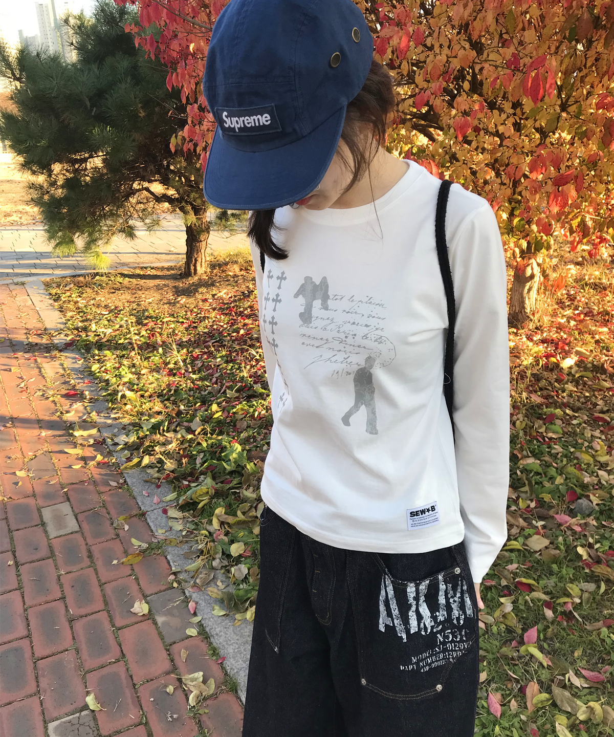 쏘비(SEW-B) 세미크롭 walking 긴팔티