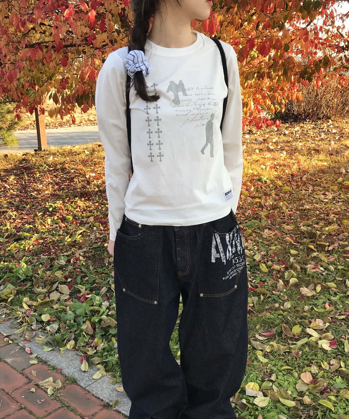 쏘비(SEW-B) 세미크롭 walking 긴팔티