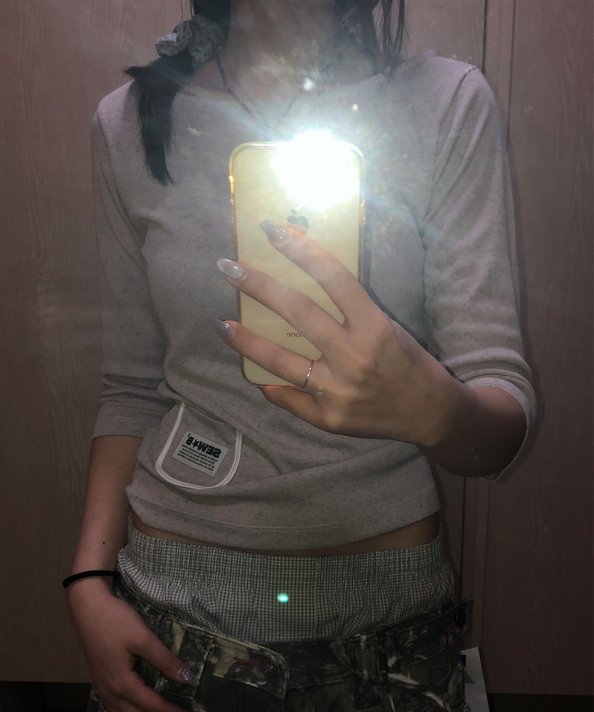 쏘비(SEW-B) 세미크롭 달마시안 보트넥 [오트 베이지]