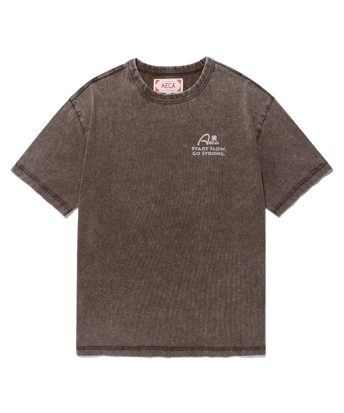 에이카화이트(AECA) START SLOW GO STRONG HALF SLEEVE TEE-BROWN