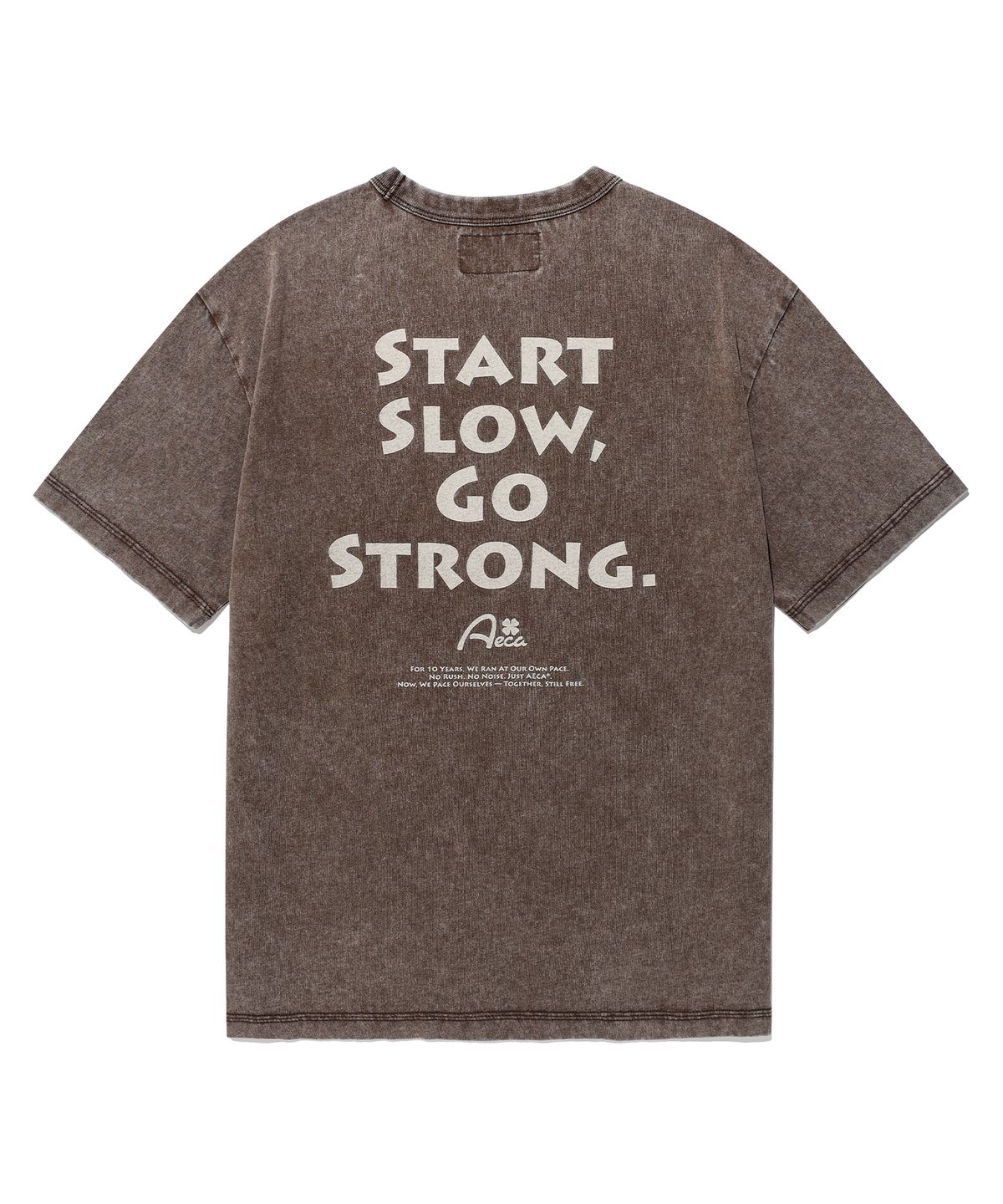 에이카화이트(AECA) START SLOW GO STRONG HALF SLEEVE TEE-BROWN