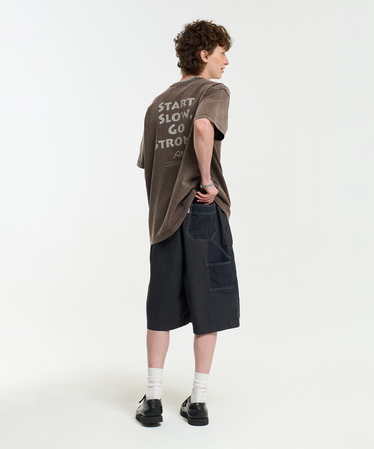 에이카화이트(AECA) START SLOW GO STRONG HALF SLEEVE TEE-BROWN
