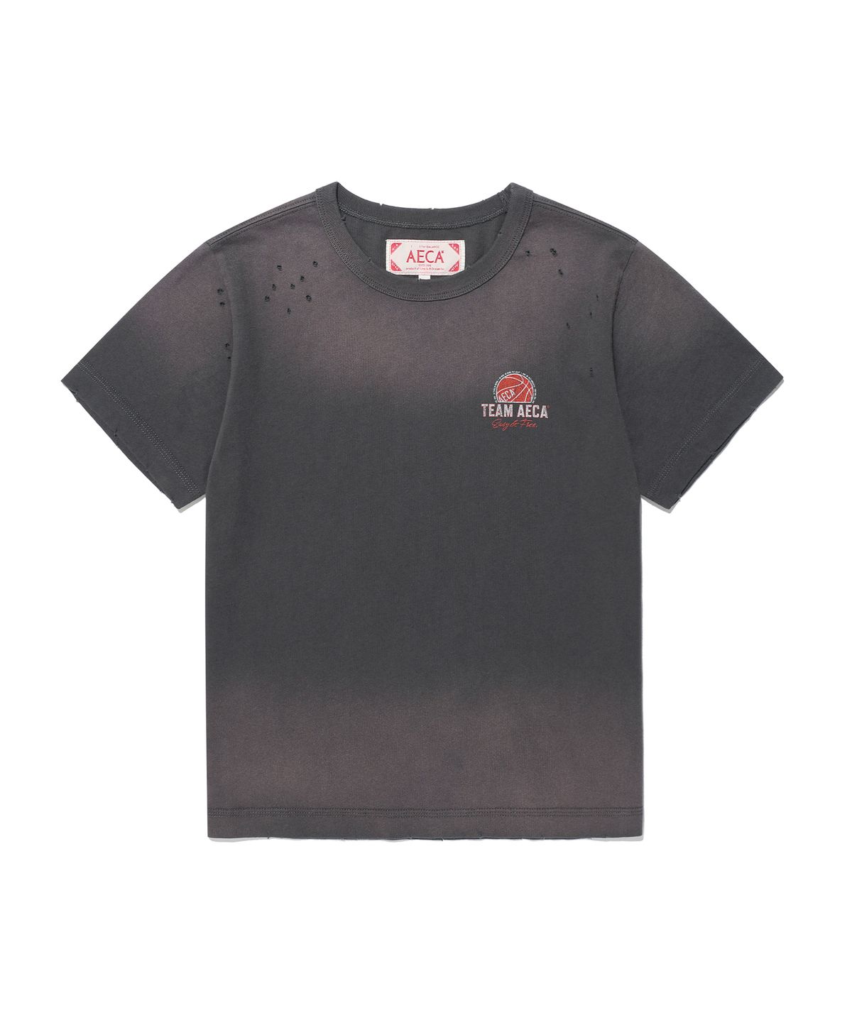에이카화이트(AECA) (Woman) TEAM AECA BALL GRAPHIC PUNCHING HALF SLEEVE TEE-CHARCOAL
