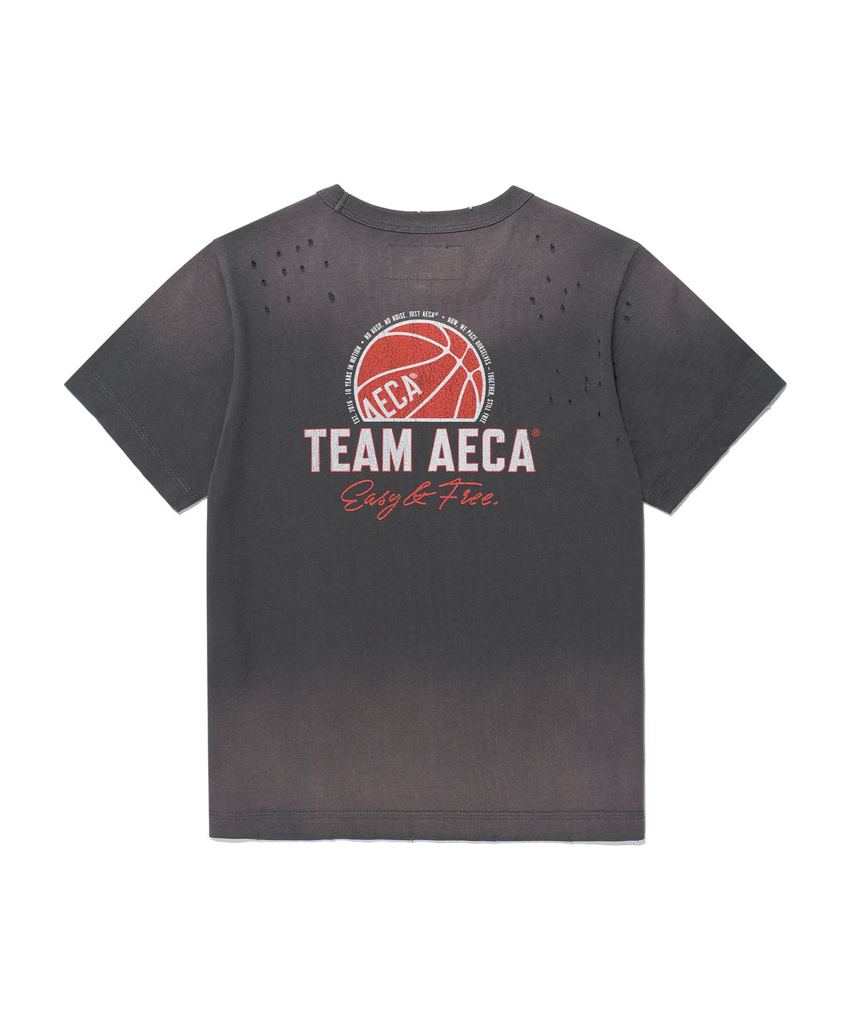 에이카화이트(AECA) (Woman) TEAM AECA BALL GRAPHIC PUNCHING HALF SLEEVE TEE-CHARCOAL