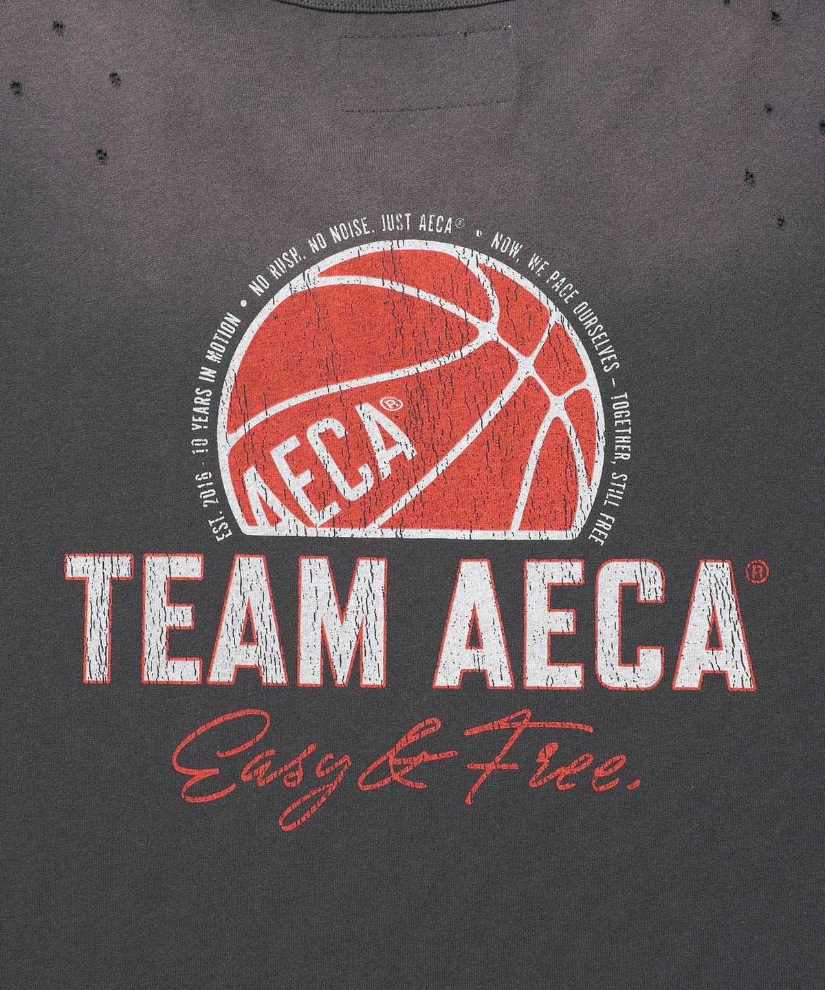 에이카화이트(AECA) (Woman) TEAM AECA BALL GRAPHIC PUNCHING HALF SLEEVE TEE-CHARCOAL