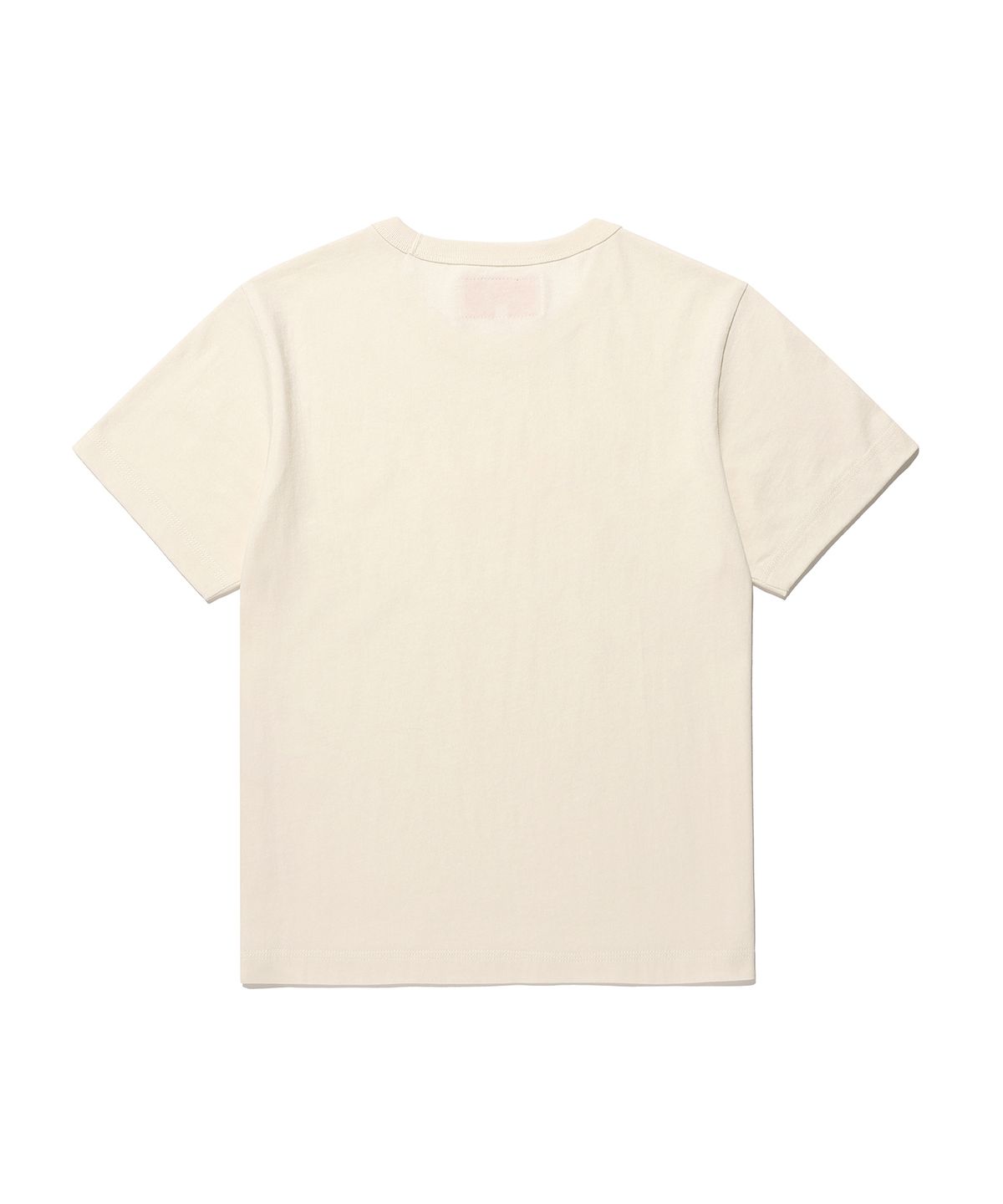 에이카화이트(AECA) (Woman) AECA CLASSIC LOGO DISTRESSED HALF SLEEVE TEE-ECRU