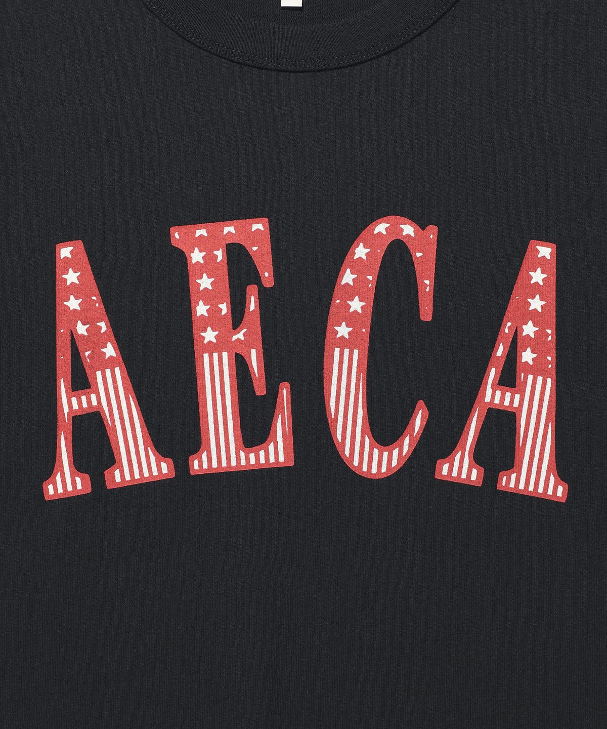 에이카화이트(AECA) (Woman) AECA CLASSIC LOGO DISTRESSED HALF SLEEVE TEE-BLACK