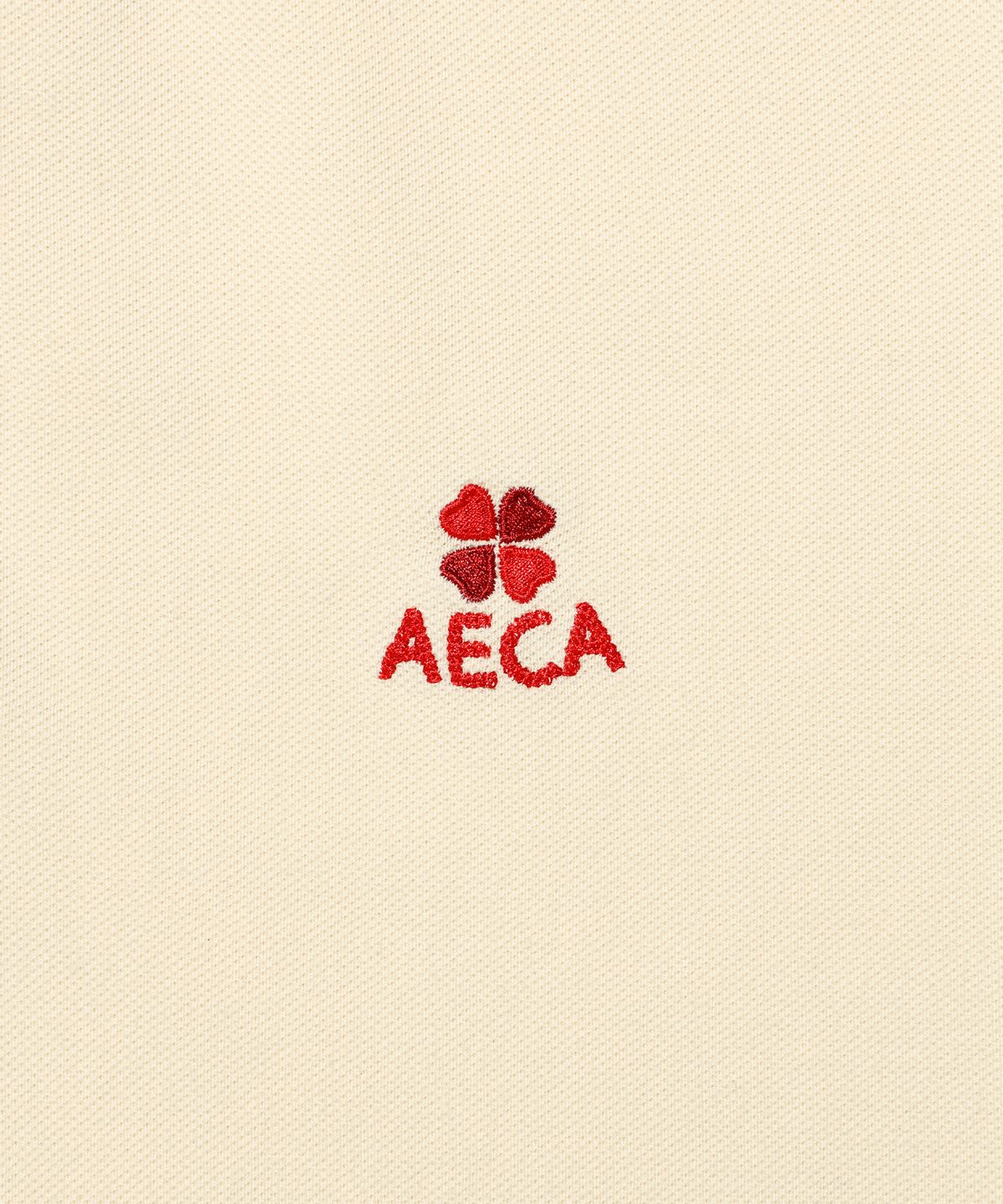 에이카화이트(AECA) AECA SMALL LOGO WASHED HALF SLEEVE PK TEE-IVORY
