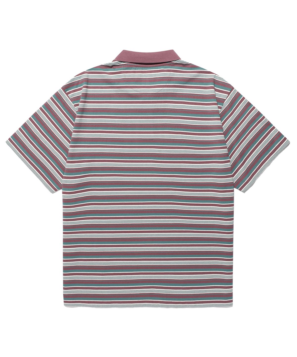 에이카화이트(AECA) BLEACH WASHED STRIPE HALF SLEEVE PK TEE-PURPLE