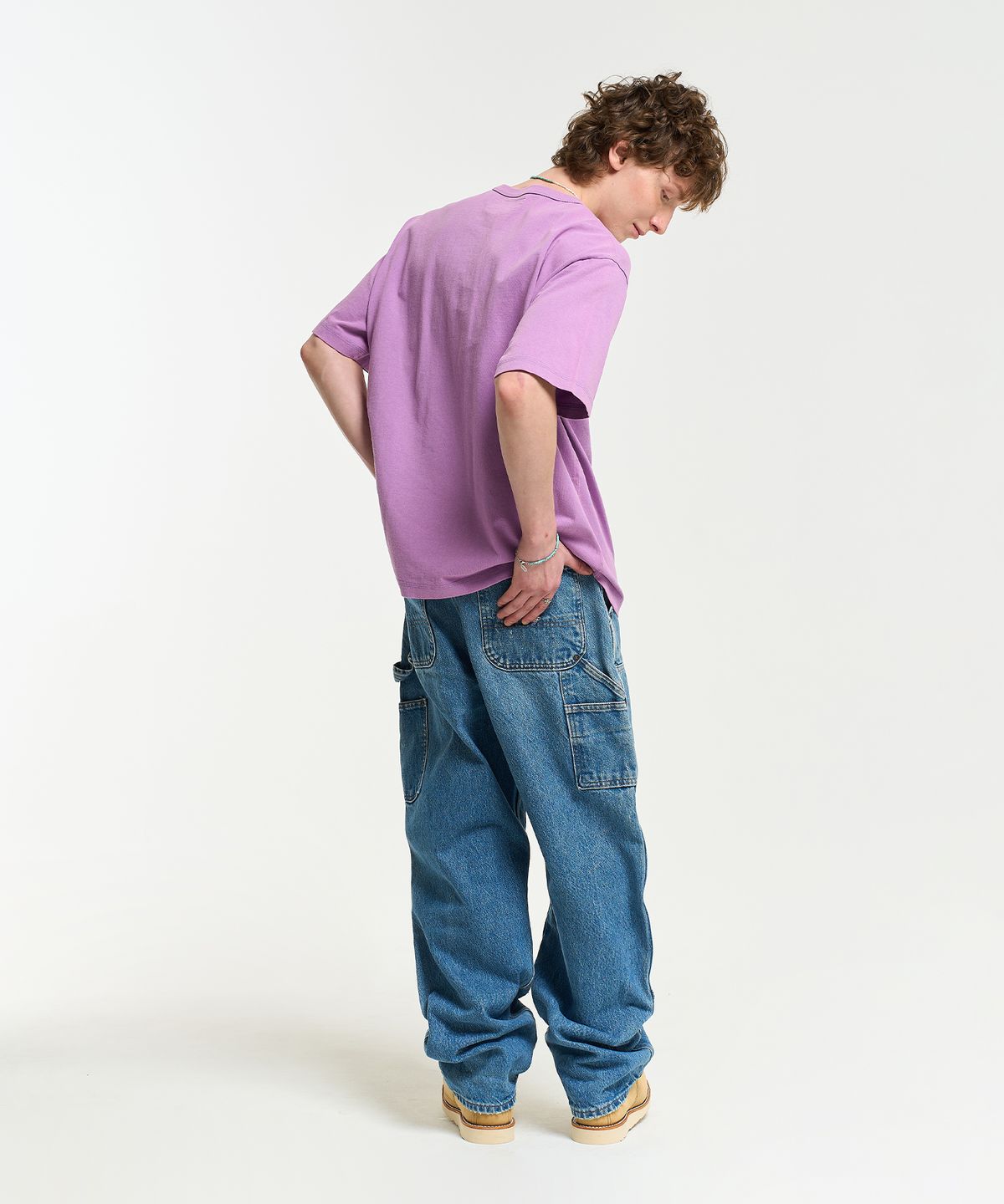 에이카화이트(AECA) TEAM AECA POCKET PAINTED HALF SLEEVE TEE-PURPLE