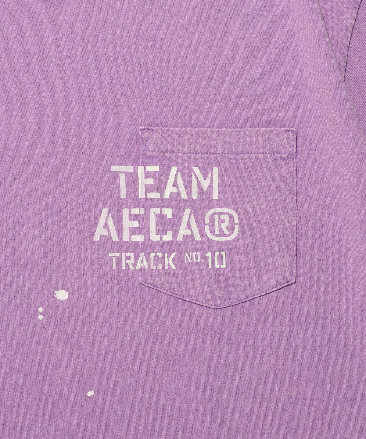 에이카화이트(AECA) TEAM AECA POCKET PAINTED HALF SLEEVE TEE-PURPLE