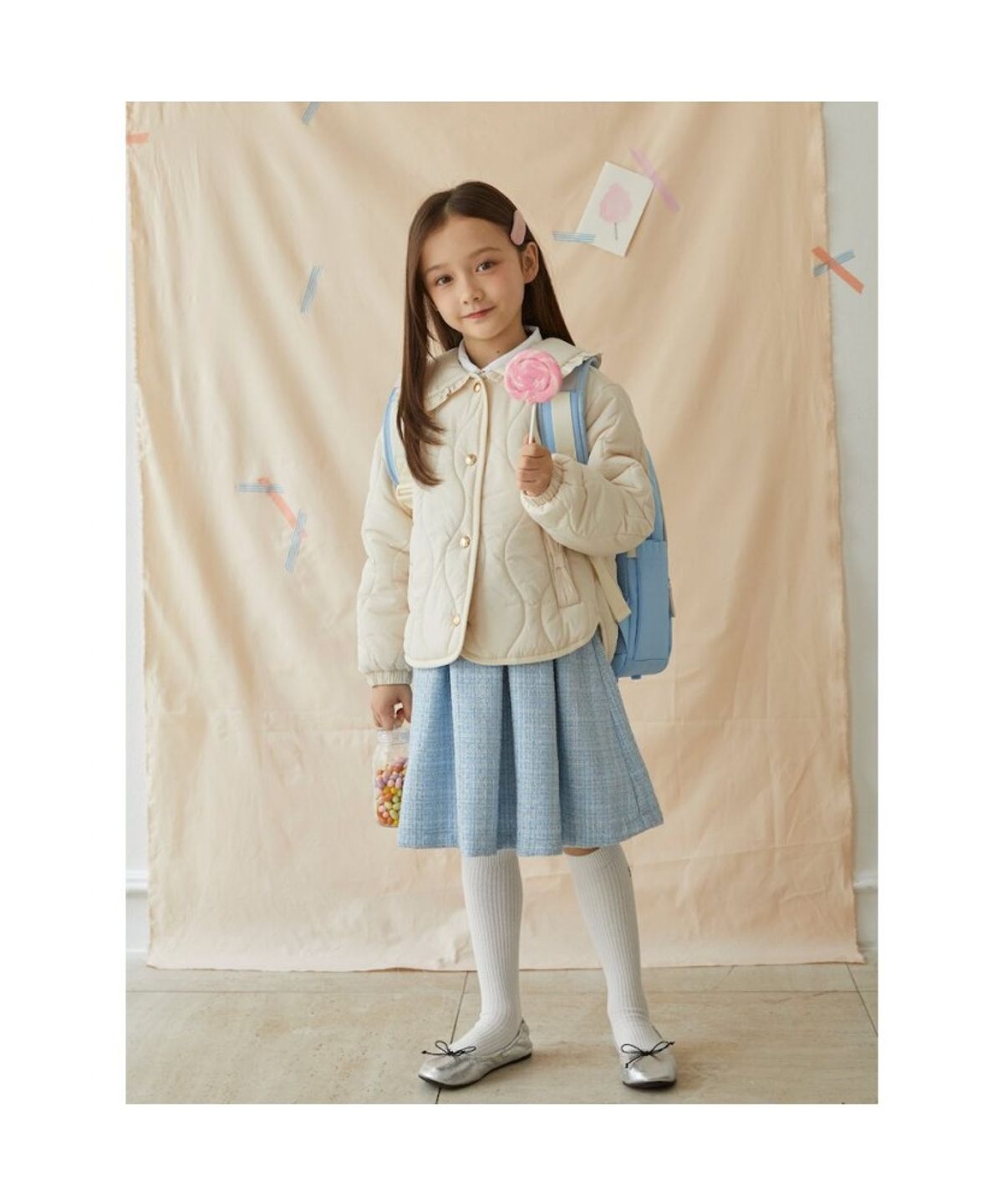 빈폴 키즈(BEANPOLE KIDS) 여아 러블리 패딩 점퍼  아이보리 (BI6138G020)