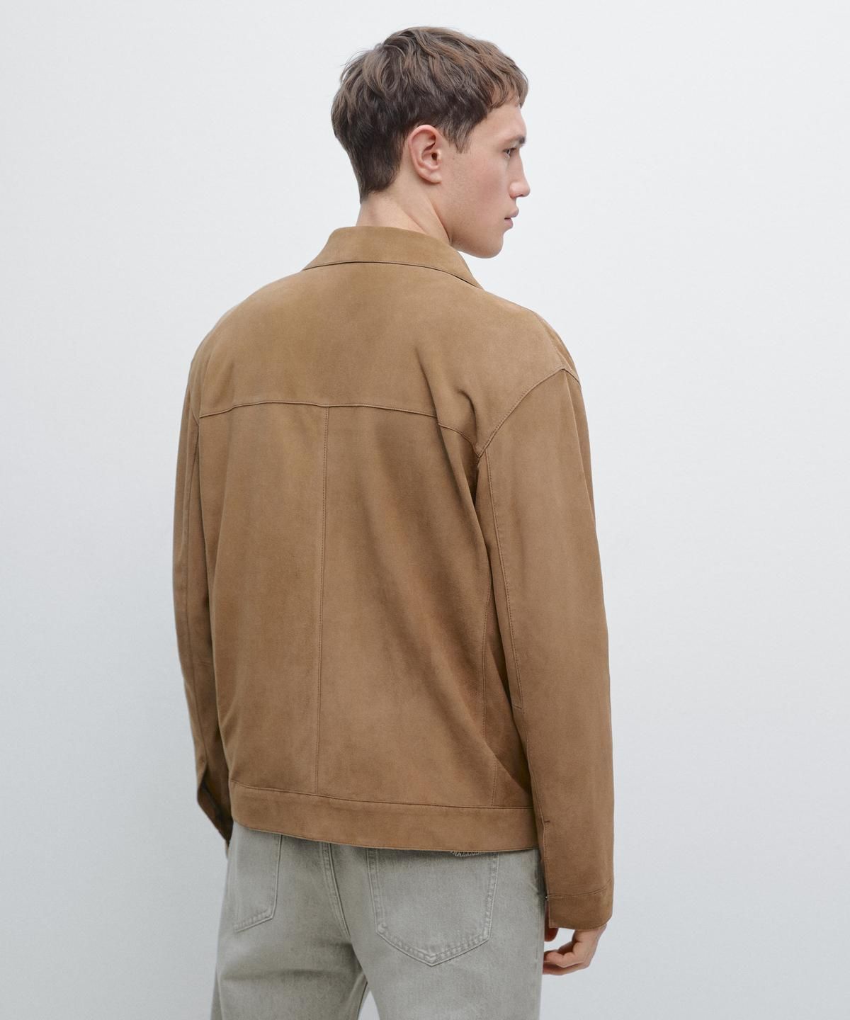 마시모두띠(MASSIMO DUTTI) 포켓 디테일 스웨이드 레더 재킷