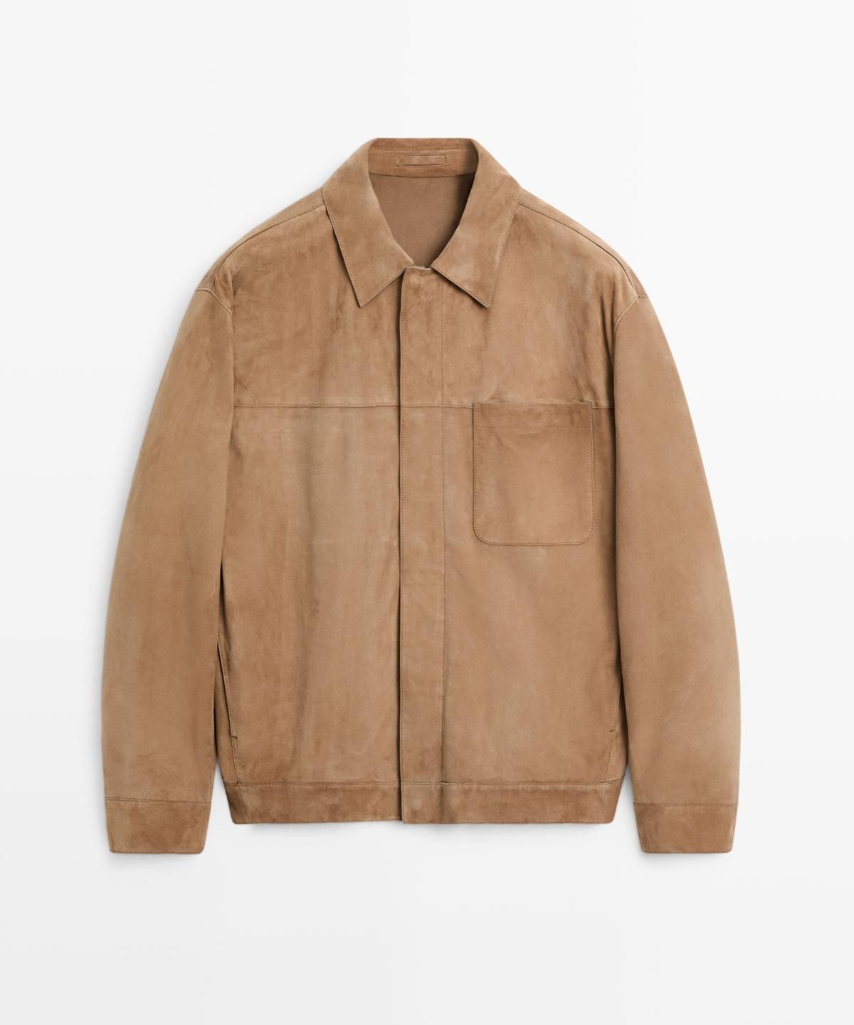 마시모두띠(MASSIMO DUTTI) 포켓 디테일 스웨이드 레더 재킷