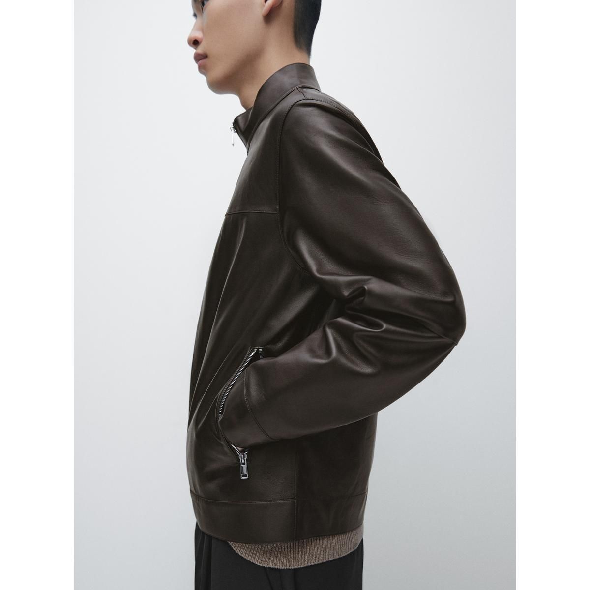 마시모두띠(MASSIMO DUTTI) 디스트레스드 이펙트 나파 레더 재킷