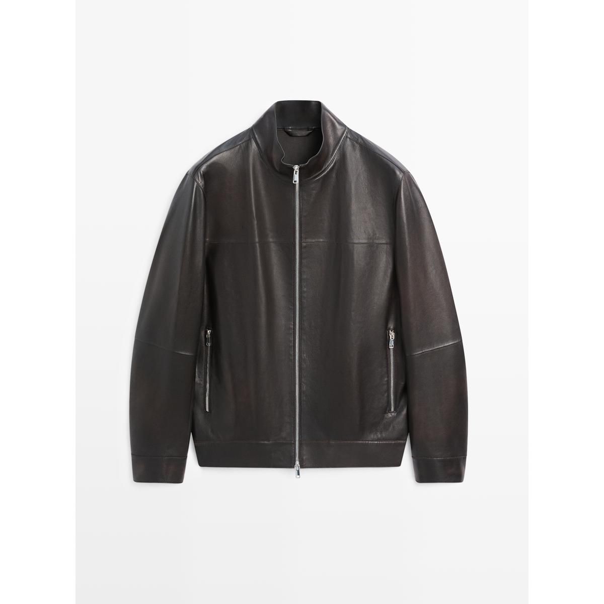 마시모두띠(MASSIMO DUTTI) 디스트레스드 이펙트 나파 레더 재킷