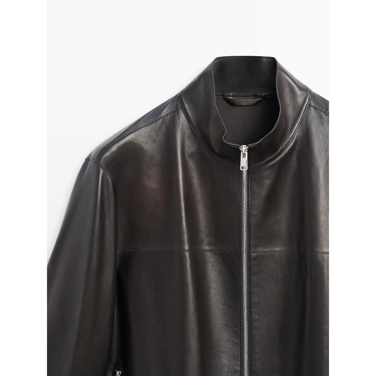 마시모두띠(MASSIMO DUTTI) 디스트레스드 이펙트 나파 레더 재킷