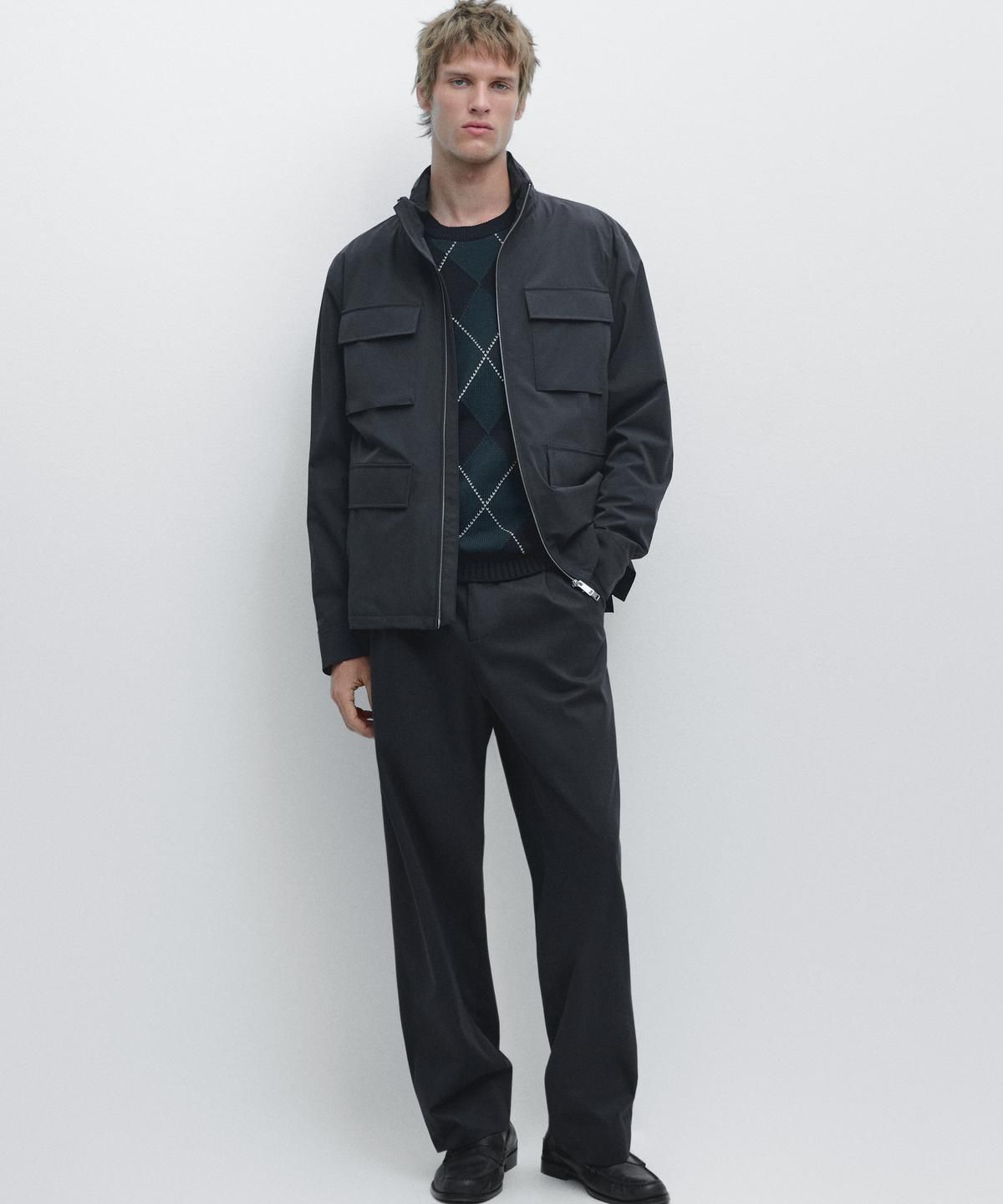 마시모두띠(MASSIMO DUTTI) 신축성 있는 패브릭 재킷