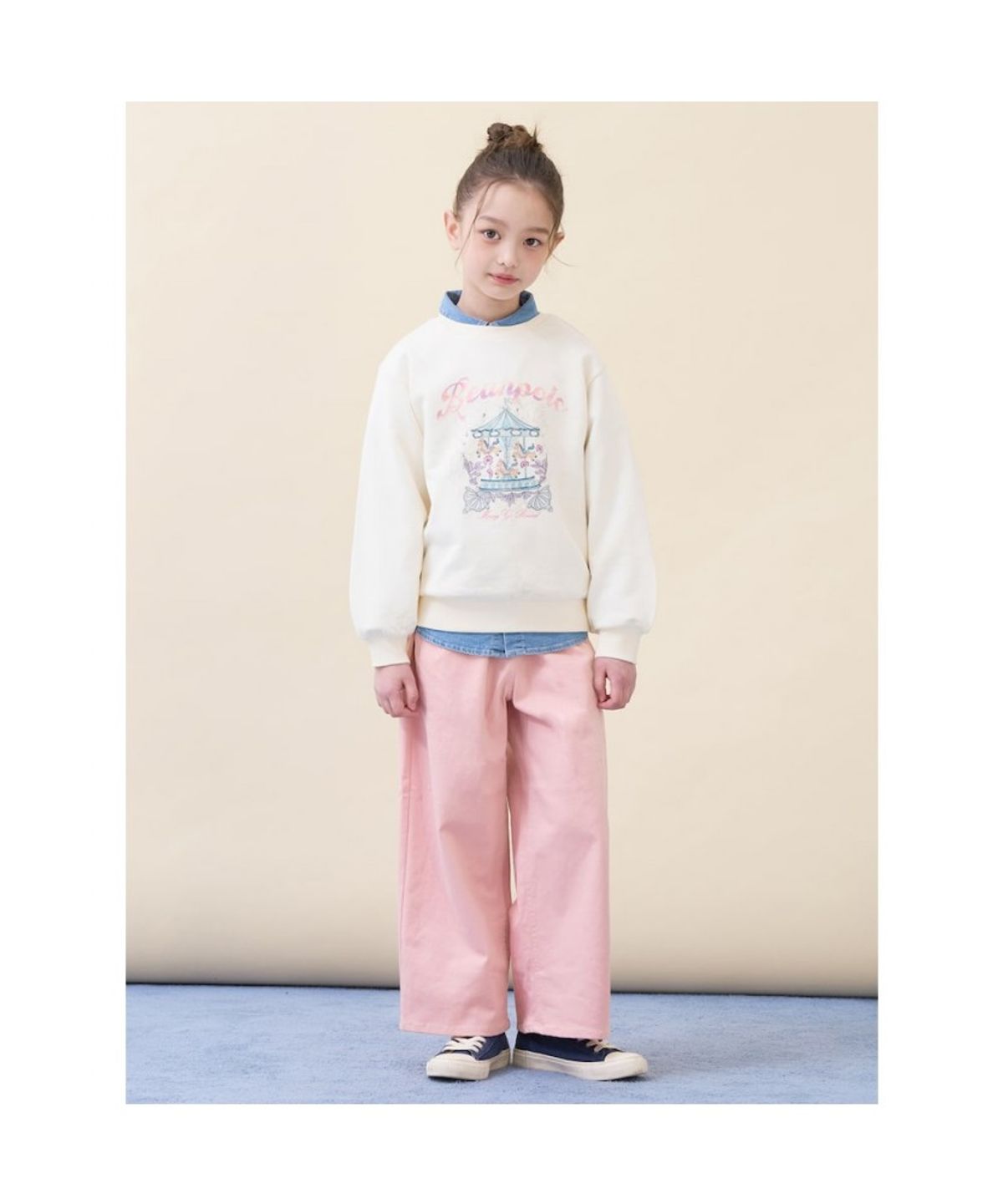 빈폴 키즈(BEANPOLE KIDS) 여아 그래픽 스웨트 셔츠  아이보리 (BI6141G060) (BI6141G060)