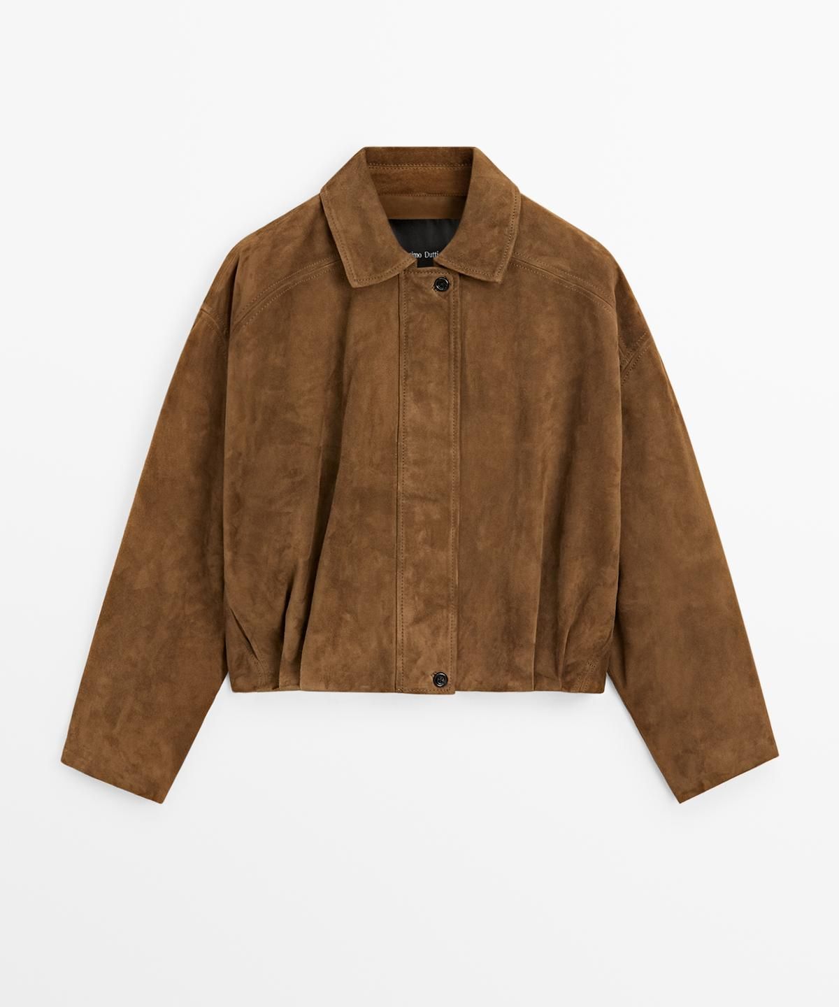 마시모두띠(MASSIMO DUTTI) 쇼트 스웨이드 레더 봄버 자켓