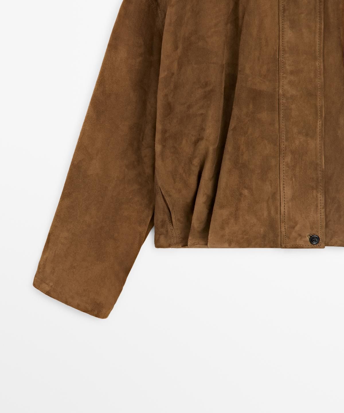 마시모두띠(MASSIMO DUTTI) 쇼트 스웨이드 레더 봄버 자켓