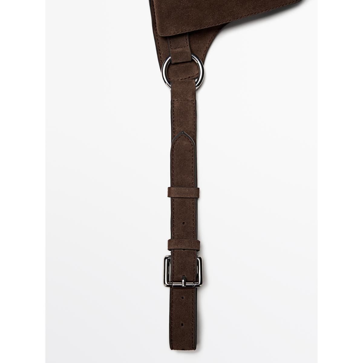 마시모두띠(MASSIMO DUTTI) 더블 컴파트먼트 스플리트 스웨이드 레더 힙색
