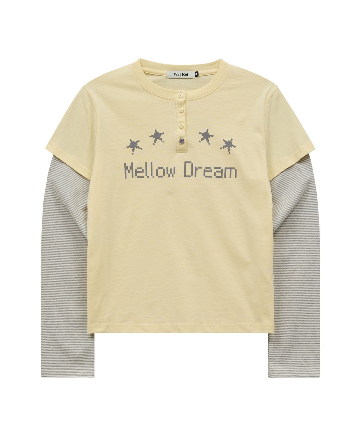 와이케이(WAIKEI) MELLOW DREAM 스트라이프 레이어드 티셔츠 옐로우