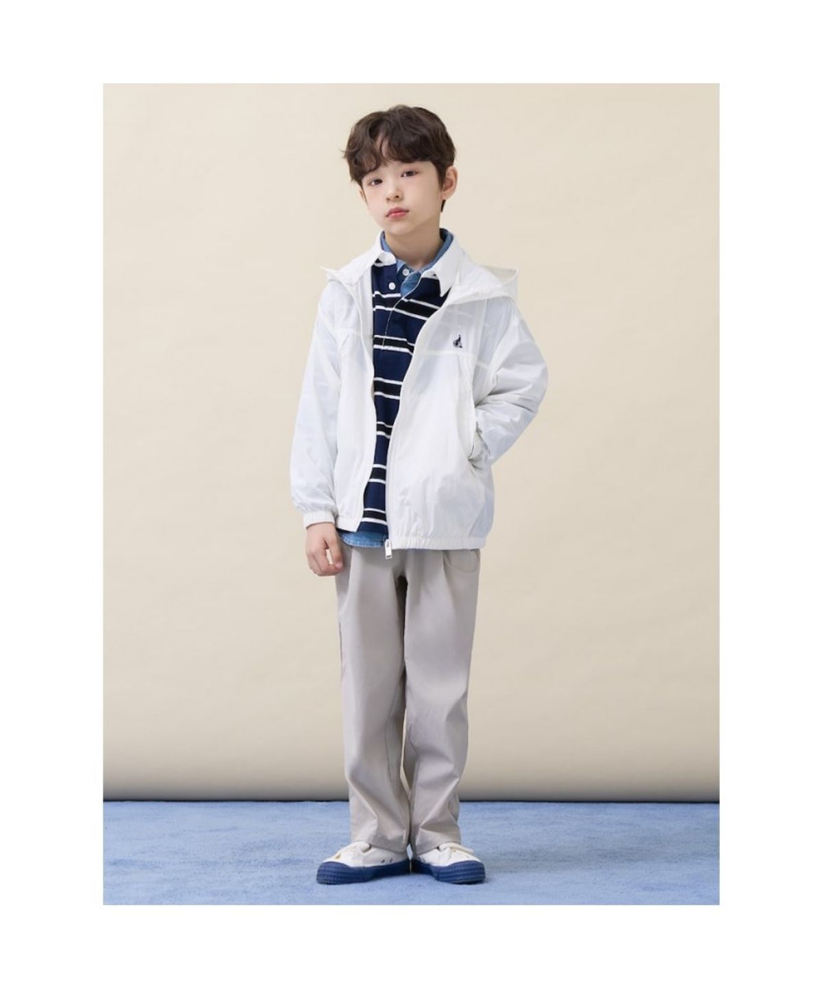 빈폴 키즈(BEANPOLE KIDS) 곰돌이 경량 바람막이 점퍼  아이보리 (BI6239U030)