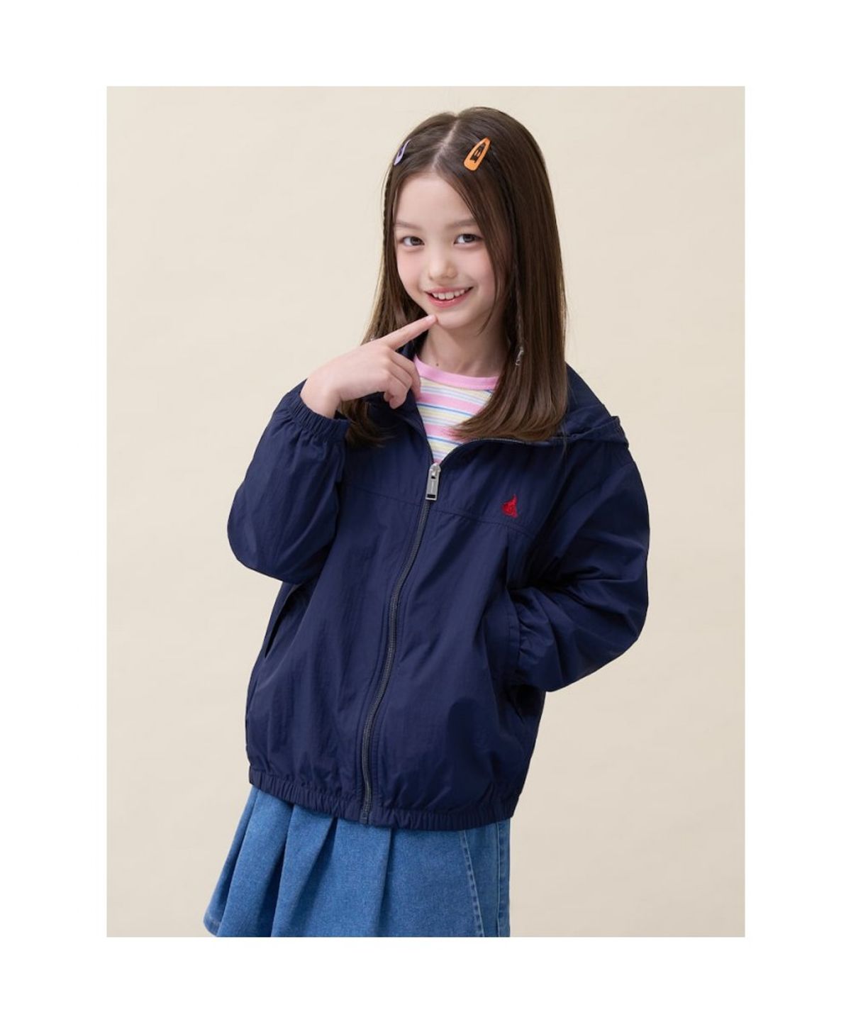 빈폴 키즈(BEANPOLE KIDS) 곰돌이 경량 바람막이 점퍼  네이비 (BI6239U03R)