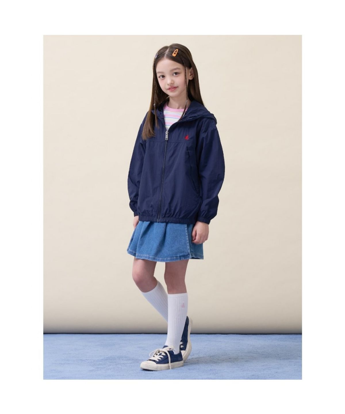 빈폴 키즈(BEANPOLE KIDS) 곰돌이 경량 바람막이 점퍼  네이비 (BI6239U03R)