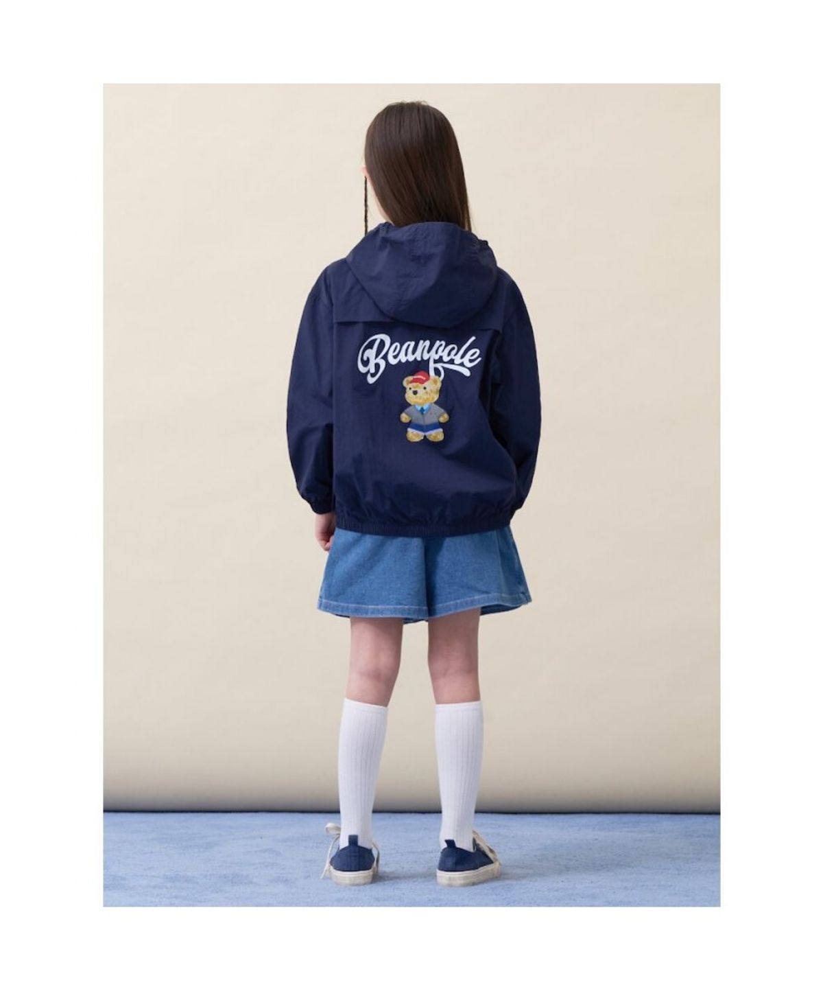 빈폴 키즈(BEANPOLE KIDS) 곰돌이 경량 바람막이 점퍼  네이비 (BI6239U03R)