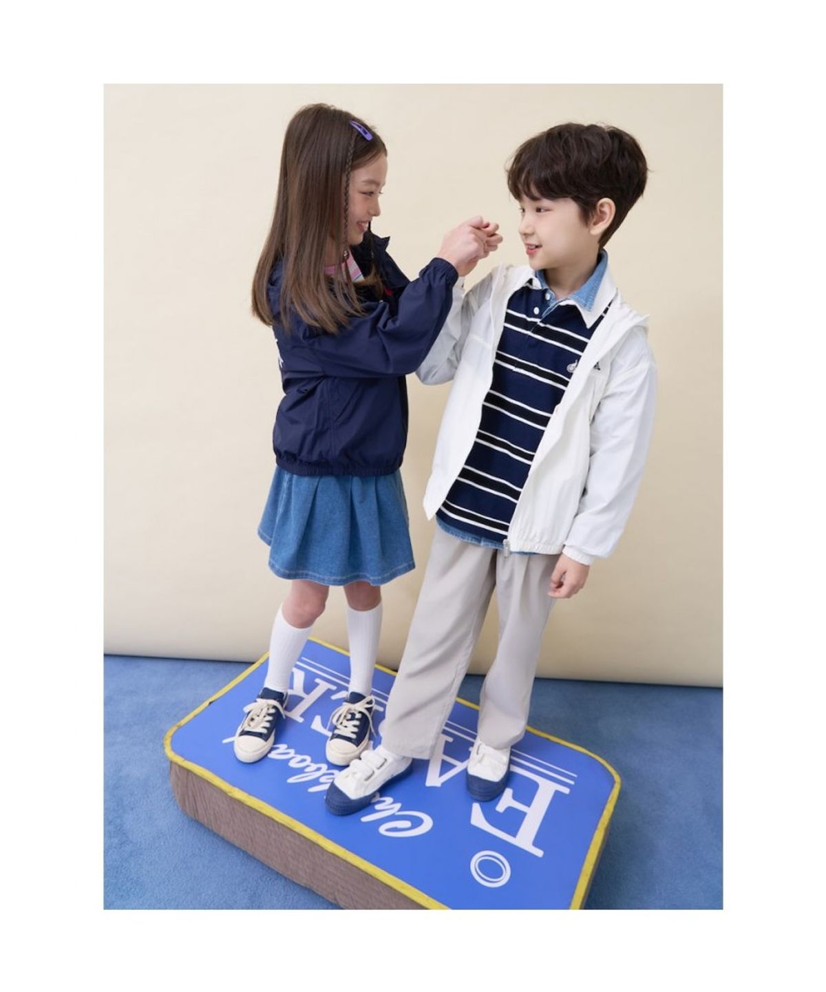 빈폴 키즈(BEANPOLE KIDS) 곰돌이 경량 바람막이 점퍼  네이비 (BI6239U03R)