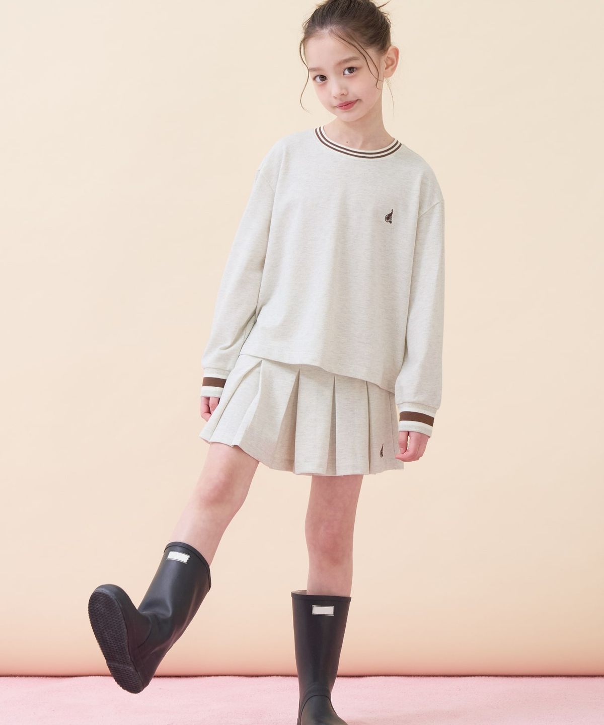 빈폴 키즈(BEANPOLE KIDS) 여아 티핑 포인트 피케 상하세트  베이지 (BI6141G90A) (BI6141G90A)