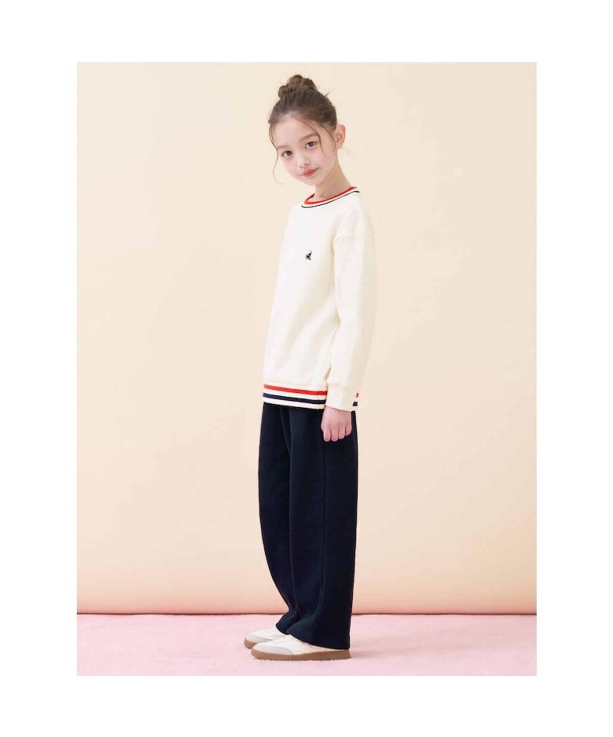 빈폴 키즈(BEANPOLE KIDS) 여아 와플 라운드 상하세트  아이보리 (BI6141G090)